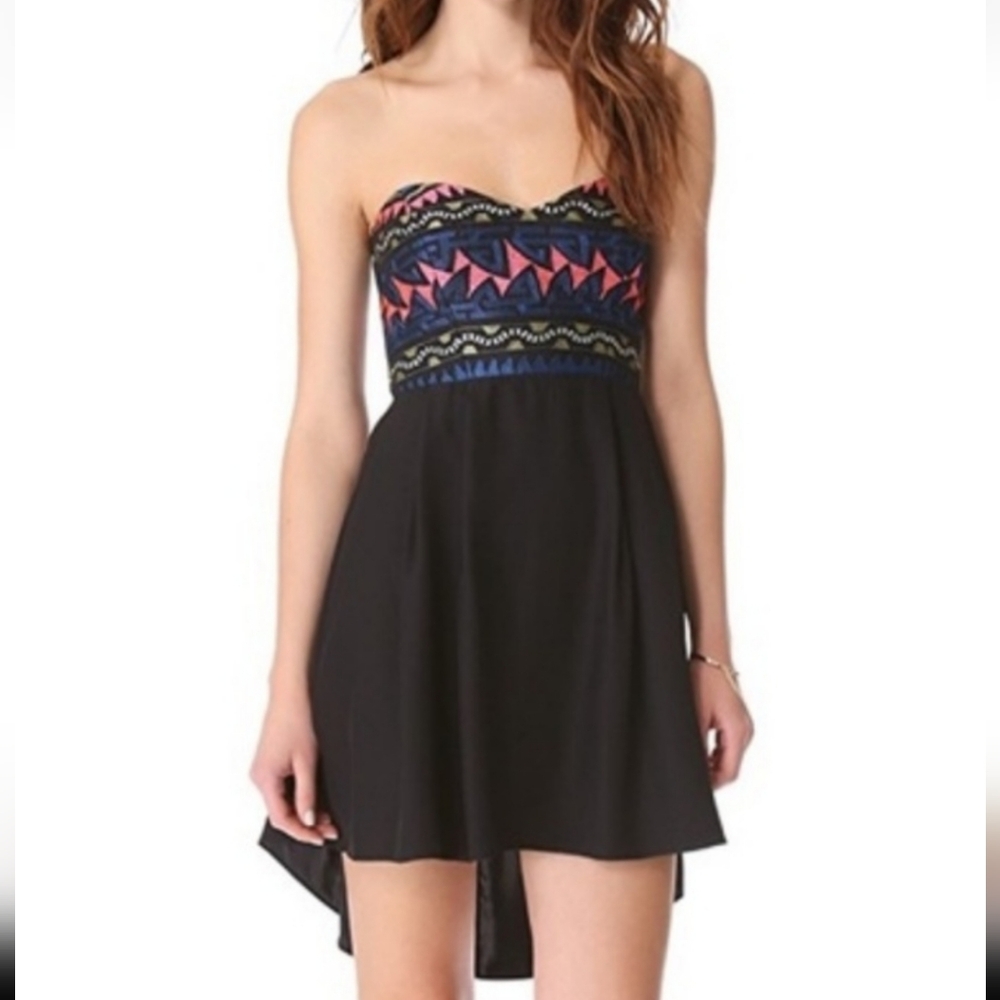 Parker Linen and Silk Strapless Mini Dress